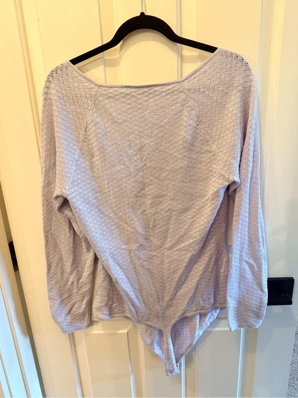 Abercrombie & Fitch Light Lavender Textured Square-Neck Bodysuit - Picture 3 of 4